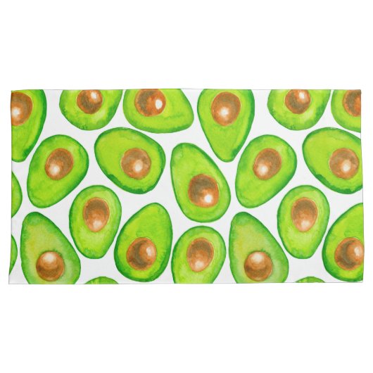 Avocado schneidet Aquarellfarben Kissenbezug (Vorderseite-Rechts)