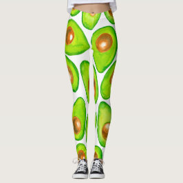 Avocado schneidet Aquarellfarben Leggings