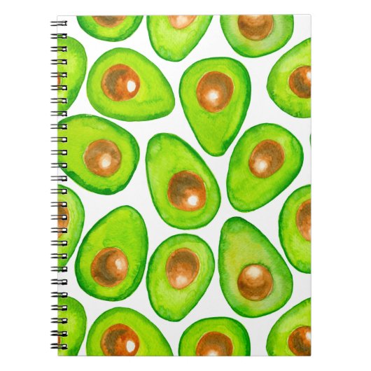 Avocado schneidet Aquarellfarben Notizblock (Vorderseite)