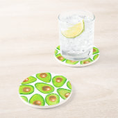 Avocado schneidet Aquarellfarben Sandstein Untersetzer (Seite)