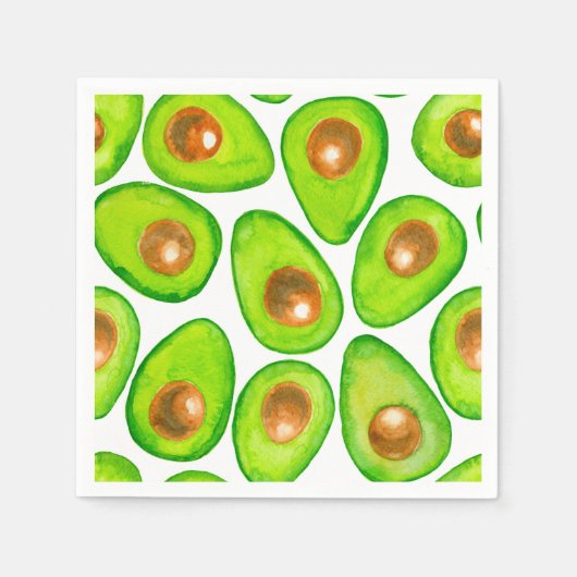Avocado schneidet Aquarellfarben Serviette (Vorderseite)