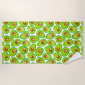 Avocado schneidet Aquarellfarben Strandtuch (Vorderseite)