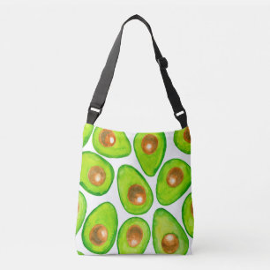 Avocado schneidet Aquarellfarben Tragetaschen Mit Langen Trägern