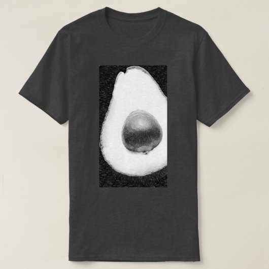 Avocado schwarz-weiß T-Shirt (Design vorne)