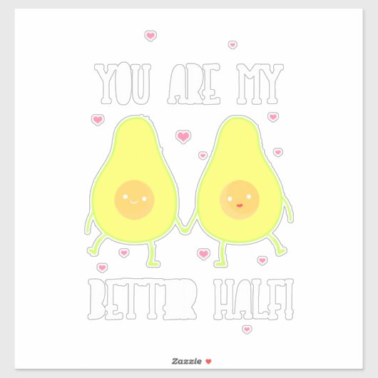 Avocado Sie sind meine bessere Hälfte Aufkleber (Blatt)