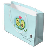 Avocado - Sie vervollständigen mich Große Geschenktüte (Rückseite Schrägansicht)