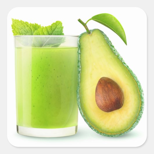Avocado Smoothie Quadratischer Aufkleber (Vorderseite)
