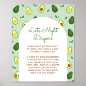 Avocado Späte Night Diapers Baby Dusche Schildkröt Poster (Vorne)