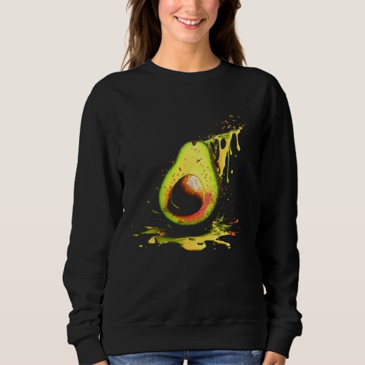 Avocado Splash Vegan Vegetarian Healthy Food Sweatshirt (Vorderseite)