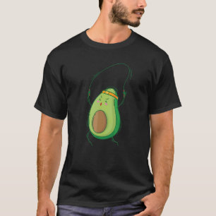 Avocado springt mit einem Springseil T-Shirt