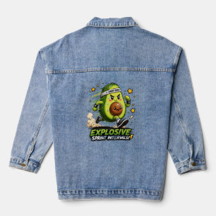 Avocado Sprint-Modus Cardio-Läufer Fitness-T-Shirt Jeansjacke