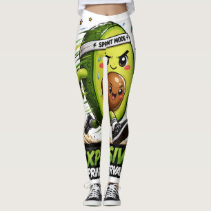 Avocado Sprint-Modus Cardio-Läufer Fitness-T-Shirt Leggings