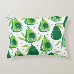 Avocado, strukturierte Briefmarke, nahtlose Muster Dekokissen