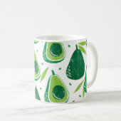 Avocado, strukturierte Briefmarke, nahtlose Muster Kaffeetasse (VorderseiteRechts)