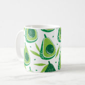 Avocado, strukturierte Briefmarke, nahtlose Muster Kaffeetasse (Vorderseite Links)