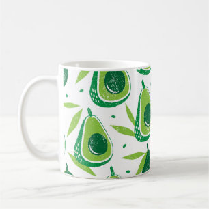 Avocado, strukturierte Briefmarke, nahtlose Muster Kaffeetasse