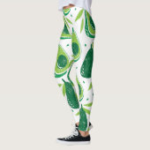 Avocado, strukturierte Briefmarke, nahtlose Muster Leggings (Links)