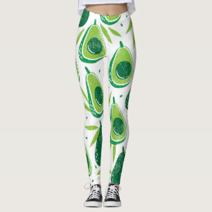 Avocado, strukturierte Briefmarke, nahtlose Muster Leggings