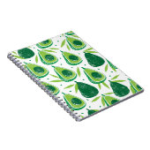 Avocado, strukturierte Briefmarke, nahtlose Muster Notizblock (Rechte Seite)