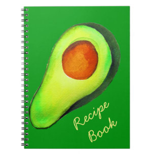 Avocado-Süchtiger grüne Rezept-Kunst Notizblock