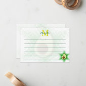 Avocado Superstar Benutzerdefiniertes Monogramm Li Mitteilungskarte (Vorderseite/Rückseite Beispiel)