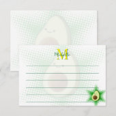 Avocado Superstar Benutzerdefiniertes Monogramm Li Mitteilungskarte (Vorne/Hinten)