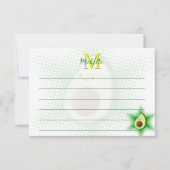 Avocado Superstar Custom Monogram Lined Mitteilungskarte (Vorderseite)