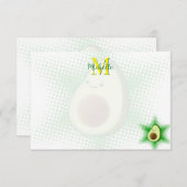 Avocado Superstar Custom Monogram Mitteilungskarte (Vorne/Hinten)