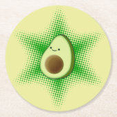 Avocado Superstar Cute Runder Pappuntersetzer (Vorderseite)