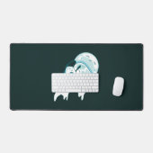 Avocado Surfen auf einem Slice Pizza Ice-Version Schreibtischunterlage (Tastatur & Maus)