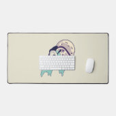 Avocado Surfen auf einem Slice Pizza Mint Version Schreibtischunterlage (Tastatur & Maus)