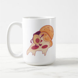 Avocado Surfen auf einer Scheibe Pizza Summer Vers Kaffeetasse