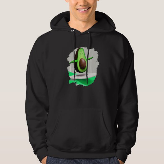 Avocado Surfing Surfer Riding Wave Ocean Cool Surf Hoodie (Vorderseite)