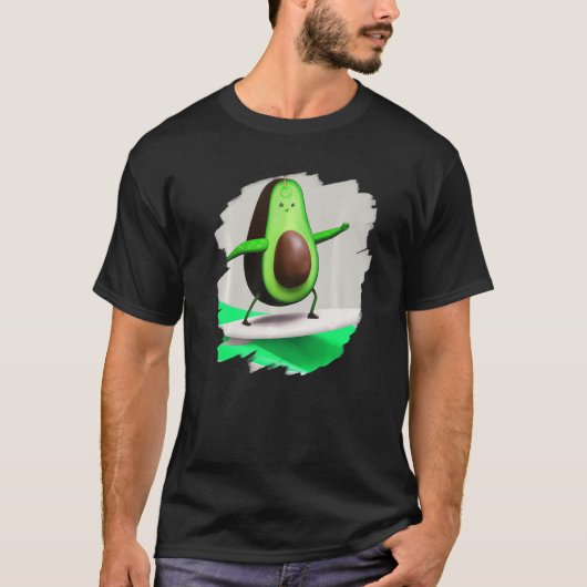 Avocado Surfing Surfer Riding Wave Ocean Cool Surf T-Shirt (Vorderseite)