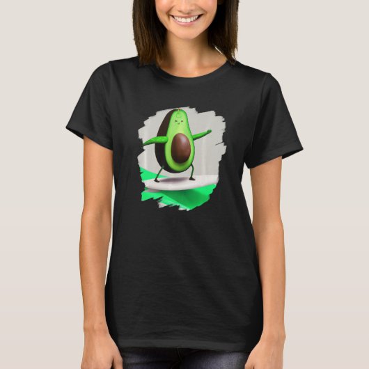 Avocado Surfing Surfer Riding Wave Ocean Cool Surf T-Shirt (Vorderseite)
