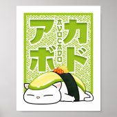 Avocado Sushi Cat Poster (Vorne)