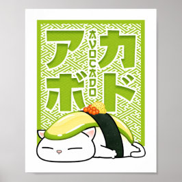 Avocado Sushi Cat Poster