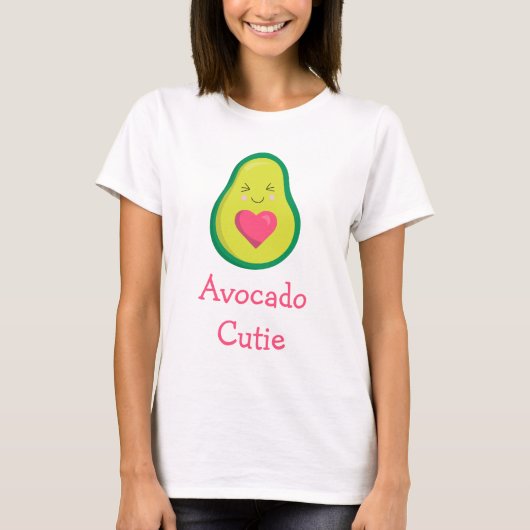 Avocado Süsse Rosa Herz T-Shirt (Vorderseite)