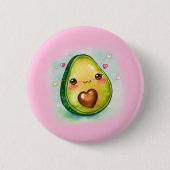 Avocado-Süsse - Schaltfläche, Rosa Button (Vorderseite)