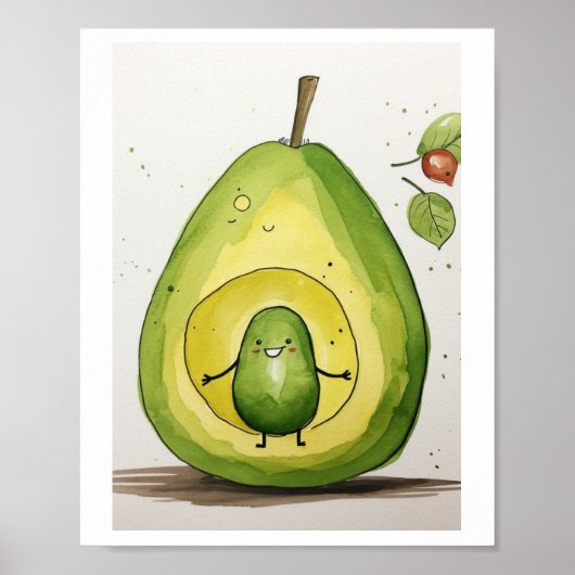 Avocado, süßes Baby-Avocado-Design Poster (Vorne)