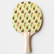 Avocado Taco Yellow Ping Pong Paddle