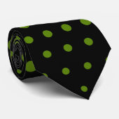 Avocado Techno Dots Modern Black Krawatte (Gerollt)