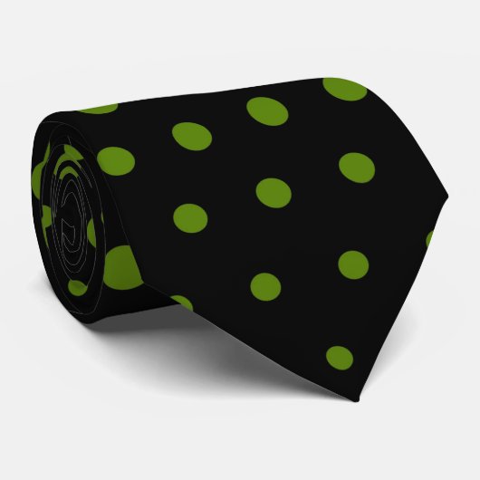 Avocado Techno Dots Modern Black Krawatte (Gerollt)