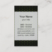 Avocado Techno Dots Modern Black Visitenkarte (Rückseite)