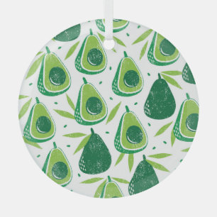 Avocado, texturierter Stempel, nahtloses Muster. Ornament Aus Glas
