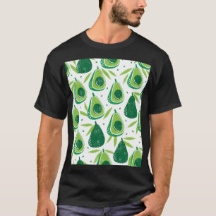 Avocado, texturierter Stempel, nahtloses Muster. T-Shirt