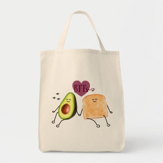 Avocado Toast Bio Cotton Tote Bag Tragetasche (Vorne)