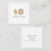 Avocado + Toast Brunch Restaurant Koch Quadratische Visitenkarte (Vorne/Hinten)