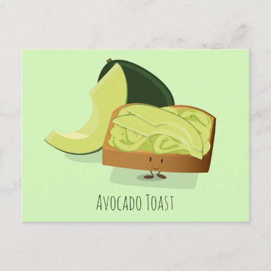 Avocado-Toast-Cartoon | Postkarte (Vorderseite)