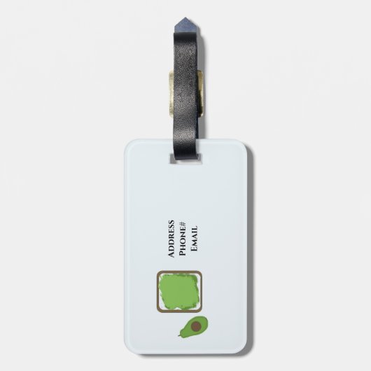 Avocado Toast Gepäckanhänger (Rückseite vertikal)